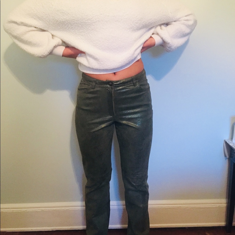 Fabulous green genuine leather jeans! - Picture 2 of 8